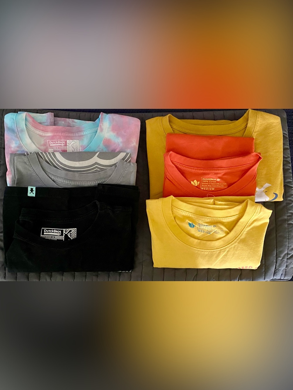 Dutch Bros Employee Unisex T’s All Size Medium Lot of 6 EUC